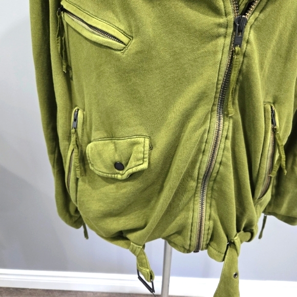 🐢 Free People- We The Free Rebel Rebel Knit Moto Jacket Top Oversized XL - Picture 14 of 17